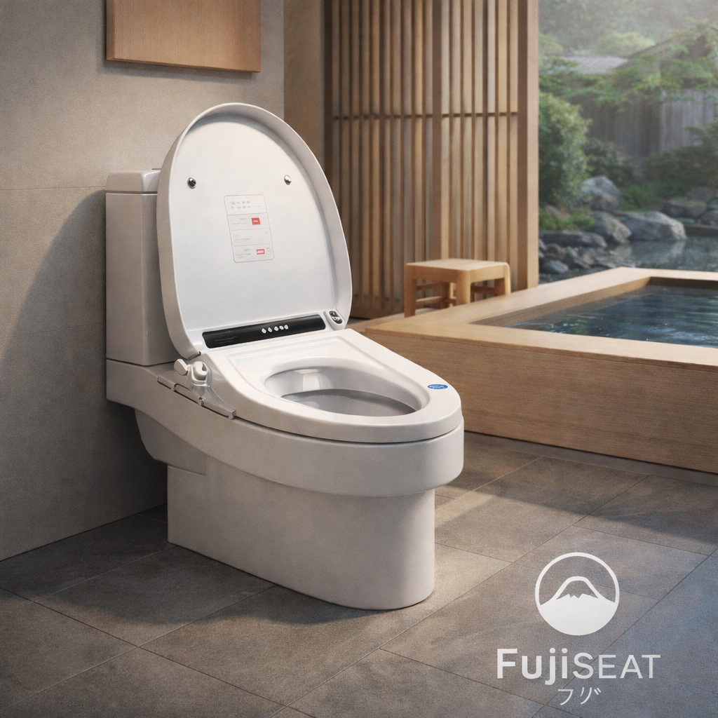 FujiSeat dans une salle de bain inspirée des onsens japonais